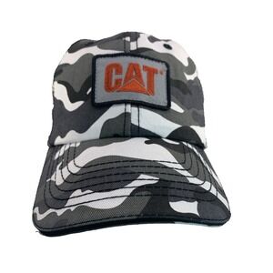 NWOT CAT Caterpillar‎ Cap Adjustable Back Strap Gray White Black Camo